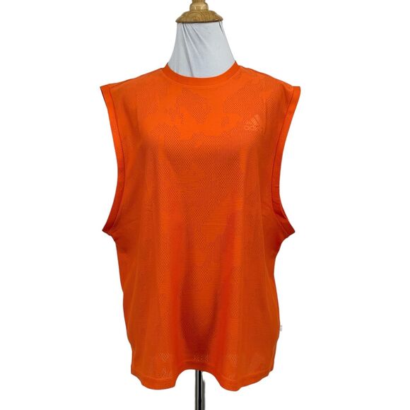 Adidas Tank Top Womens L Large Orange Aeroready Made To Be Remade Running Sport - Picture 1 of 15